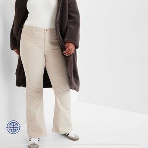 NWT Gap Cream High Rise Corduroy Flare Pants